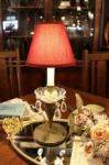 【LED球付き】ジュエリーのような台座　オールドグラス　テーブルランプ